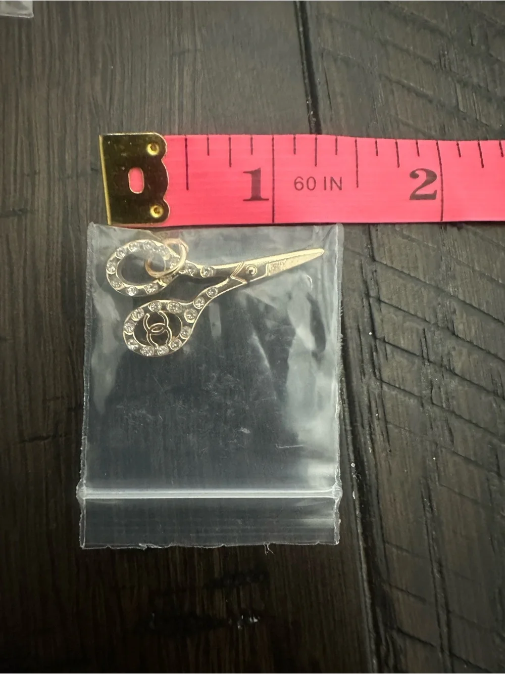 CC Chanel Gold Scissors Pendant Necklace Charm